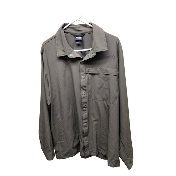 North Face Vented Fishing Army Green Button Front Shirt Size XL - Picture 1 of 7